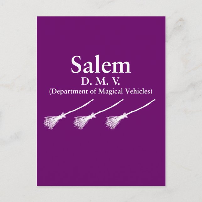 Salem Department of Magical Vehicles Postkarte (Vorderseite)