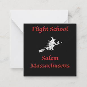 Salem Flight School Halloween Hexenkleidung Gesche Mitteilungskarte