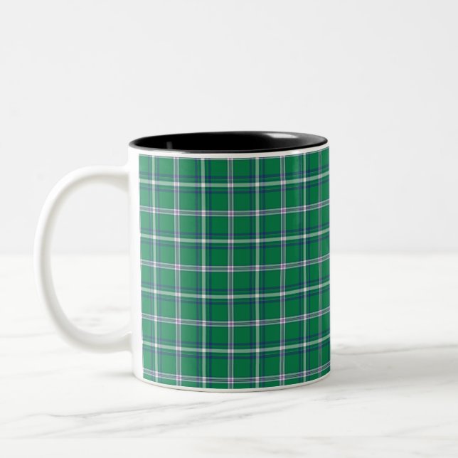 Salem Green and White Plaid Zweifarbige Tasse (Links)