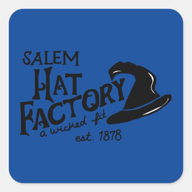 Salem Hat Factory Quadratischer Aufkleber (Vorderseite)