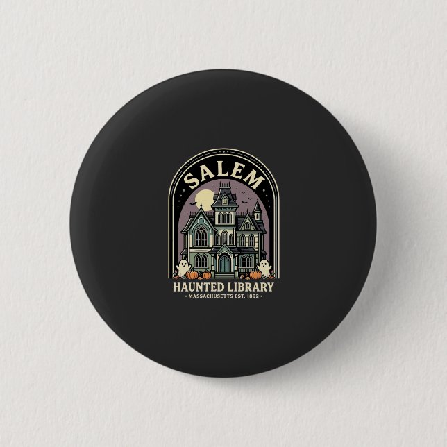 Salem Haunted Library Halloween Design_1 Button (Vorderseite)
