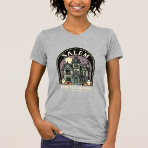 Salem Haunted Library Halloween Design_1 T-Shirt