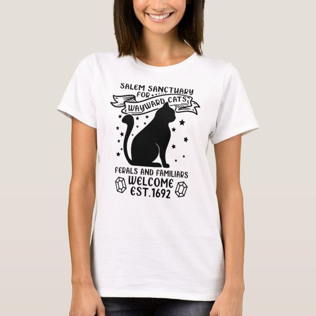 Salem-Heiligtum für Katzen, Halloween-Tier T-Shirt (Vorderseite)