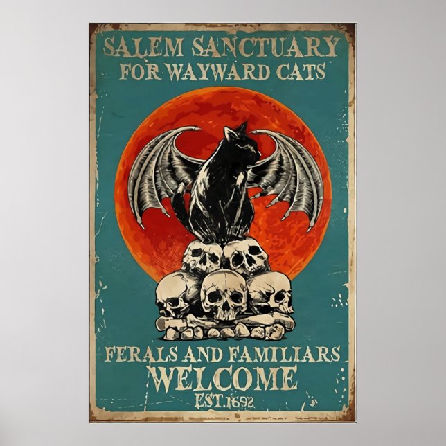Salem-Heiligtum für rückständige Katzen, Vintage K Poster (Vorne)