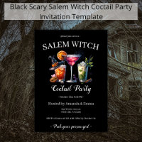 Salem Hexe Beängstigend Coctail Party Schwarzes Ha