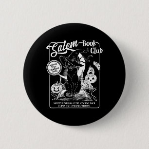 Salem Hexe Book Club Bookro Halloween Blac Button