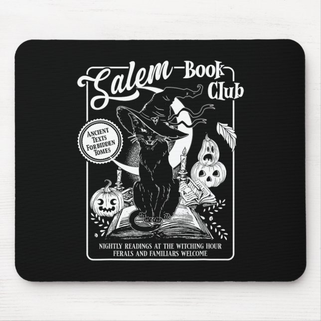 Salem Hexe Book Club Bookro Halloween Blac Mousepad (Vorne)