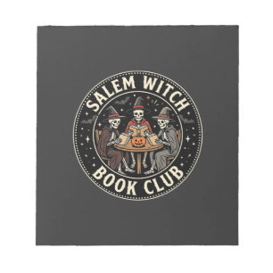 Salem Hexen Buchclub Halloween Skelett Design_1 Notizblock