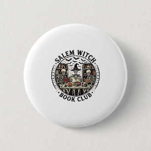 Salem Hexen Buchclub Vintage Skelett Halloween S Button