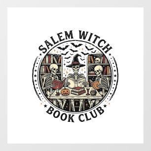 Salem Hexen Buchclub Vintage Skelett Halloween S Fensteraufkleber
