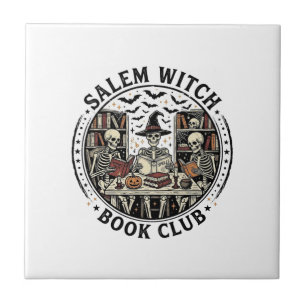 Salem Hexen Buchclub Vintage Skelett Halloween S Fliese