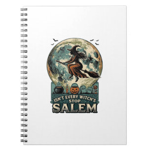 Salem Hexen-Shirt Vintage Gravur Gruseliger Humor Notizblock