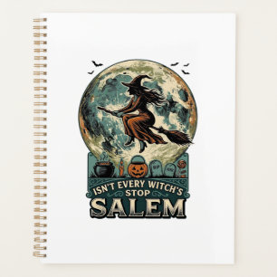 Salem Hexen-Shirt Vintage Gravur Gruseliger Humor Planer