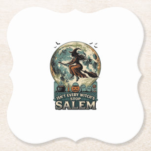 Salem Hexen-Shirt Vintage Gravur Gruseliger Humor Untersetzer