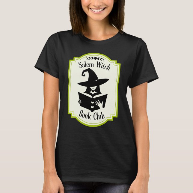Salem Hexenbuch Silhouette Buch Liebhaber Grün T-Shirt (Vorderseite)