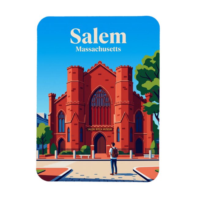 Salem Hexenmuseum USA Magnet (Vertikal)