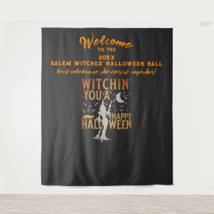 Salem Hexes' Halloween Ball Oranj Foto Hintergrund Wandteppich