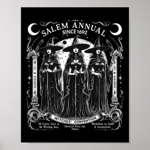 Salem Jährlich 1692 Hexen Konvention Vintage Mädch Poster