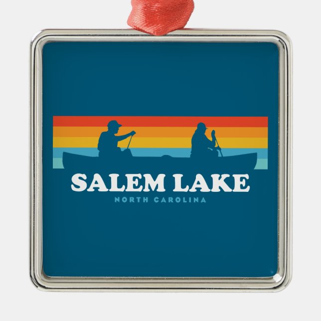 Salem Lake North Carolina Canoe Ornament Aus Metall (Vorne)