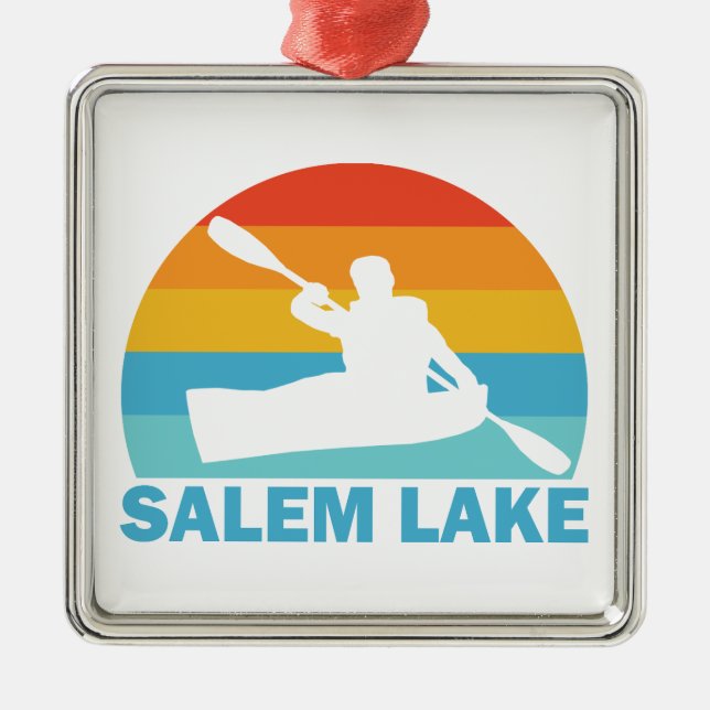 Salem Lake North Carolina Kayak Ornament Aus Metall (Vorne)