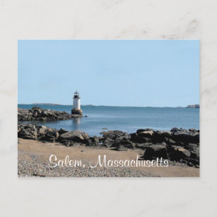 Salem MA Bay Fort Pickering Lighthouse Post Card Postkarte