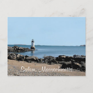 Salem MA Bay Fort Pickering Lighthouse Post Card Postkarte