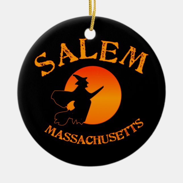 Salem MA Witch Keramik Ornament (Vorne)