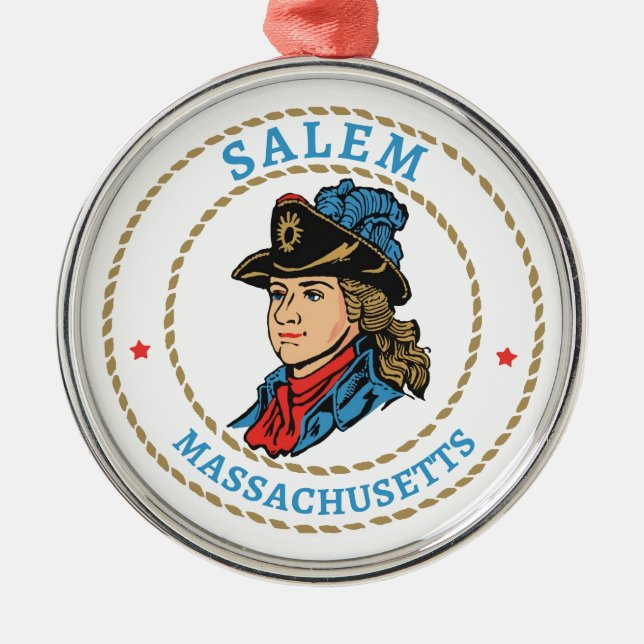 Salem Massachusetts Colonial Ornament Aus Metall (Vorne)