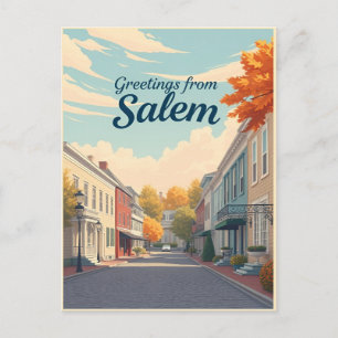 Salem Massachusetts Historische Architektur Vintag Postkarte
