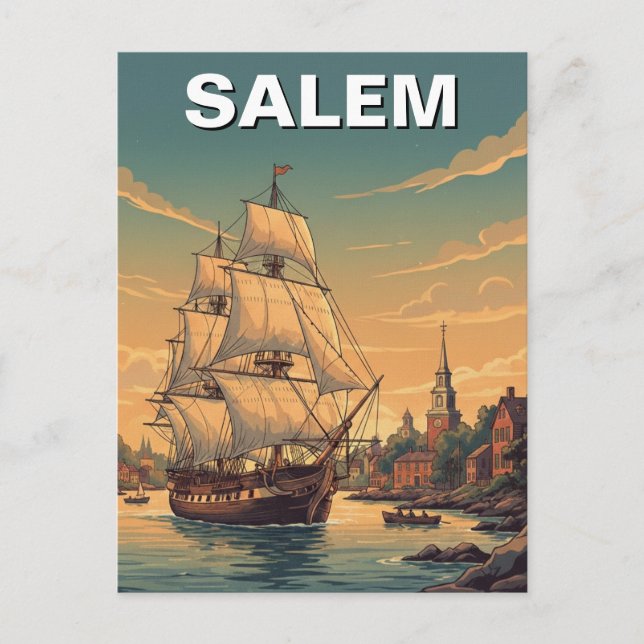 Salem Massachusetts Postkarte (Vorderseite)