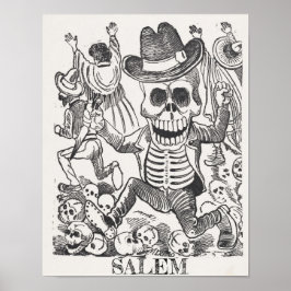 Salem Massachusetts Skull Occult Poster
