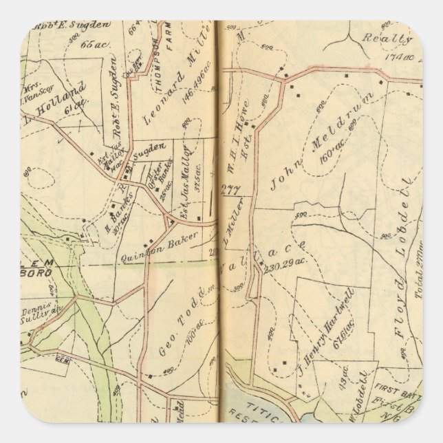 Salem, New York Quadratischer Aufkleber (Vorderseite)