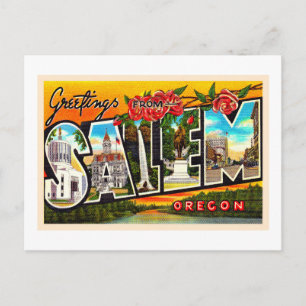 Salem Oregon ODER Vintager Großbuchstabe Postkarte