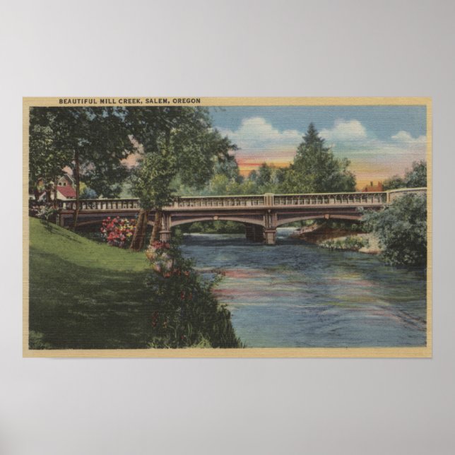 Salem, Oregon - Schöne Mill Creek Poster (Vorne)