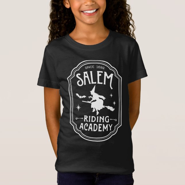 Salem Riding Academy Halloween Hexe T-Shirt (Vorderseite)