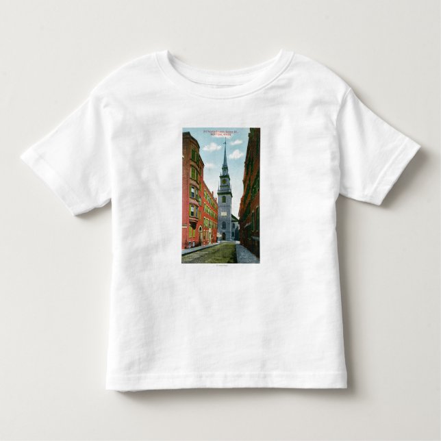 Salem-Straßen-Ansicht der alten Nordkirche Gbd # 2 Kleinkind T-shirt (Vorderseite)