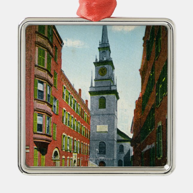 Salem-Straßen-Ansicht der alten Nordkirche Gbd # 2 Ornament Aus Metall (Vorne)