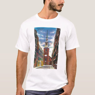Salem-Straßen-Ansicht der alten Nordkirche Gbd T-Shirt