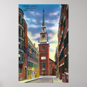 Salem Street View Old North Church Bldg Poster