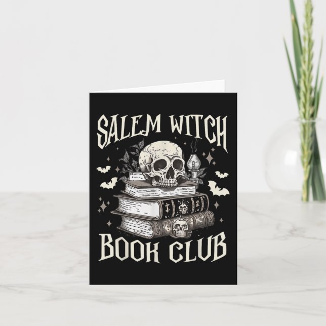 Salem Witch Book Club Halloween Karte (Vorderseite)