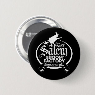Salem Witch Broom Factory - lustig Vintag gotisch Button