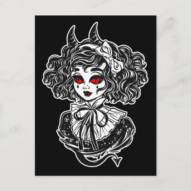 Salem Witch Illustration Art Postkarte (Vorderseite)