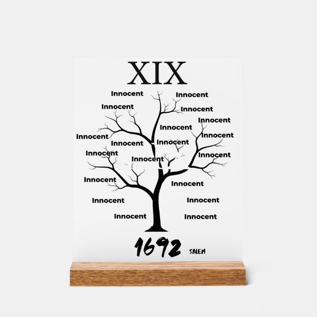Salem Witch Trials Acrylschild (Vorderseite)
