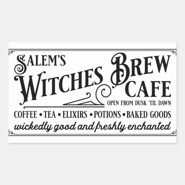 Salem Witch's Brew Café Rechteckiger Aufkleber (Vorderseite)
