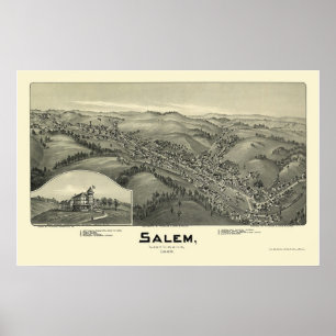 Salem, WV Panorama Karte - 1899 Poster