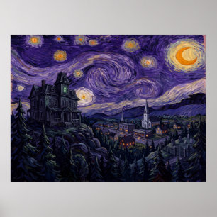 Salems Lot Sternenhimmel Gruselige Landschaft Poster