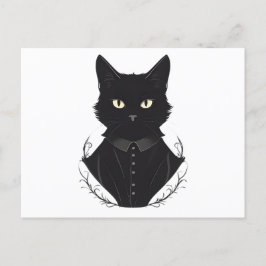Salems verzauberte schwarze Katze Einladungspostkarte
