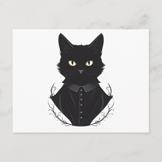 Salems verzauberte schwarze Katze Einladungspostkarte (Vorderseite)