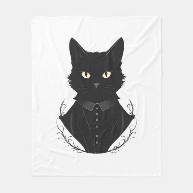 Salems verzauberte schwarze Katze Fleecedecke (Vorderseite)