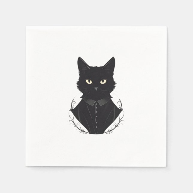 Salems verzauberte schwarze Katze Serviette (Vorderseite)